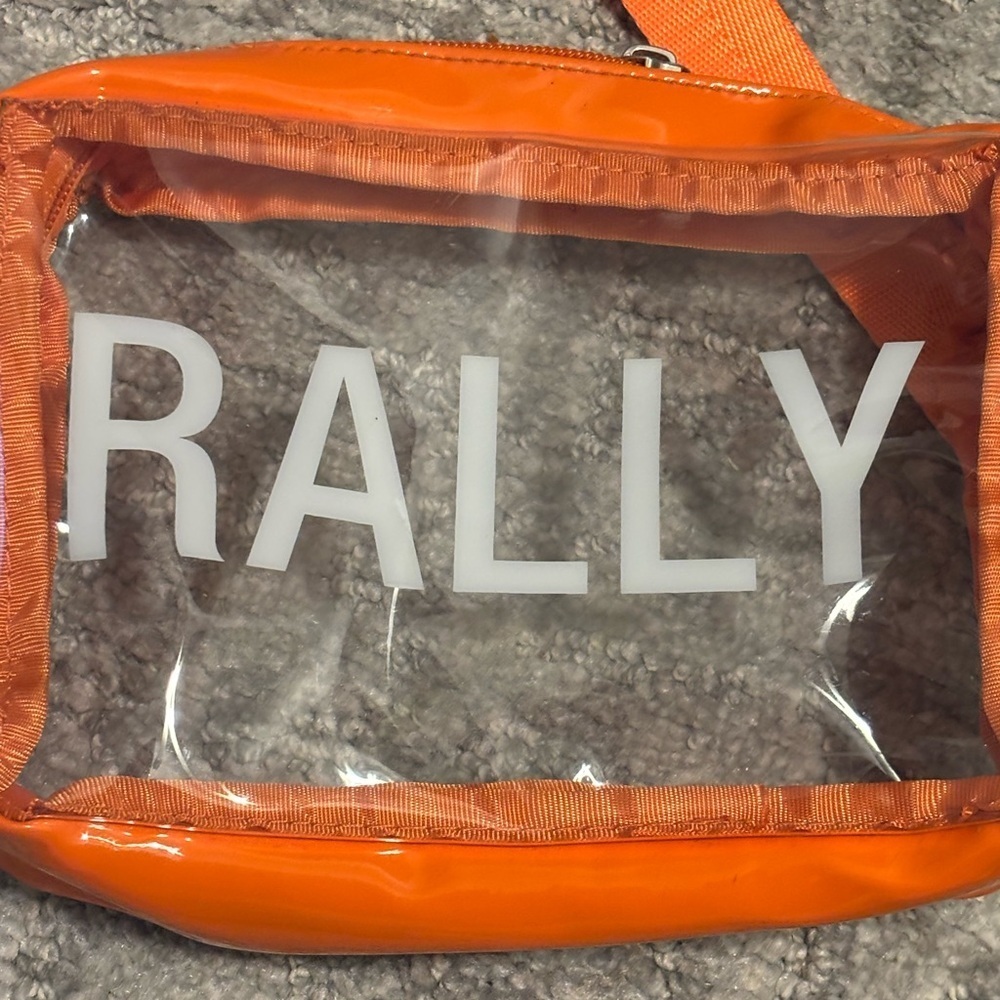 Orange Vinyl Clear “Rally” Stadium Crossbody Bag